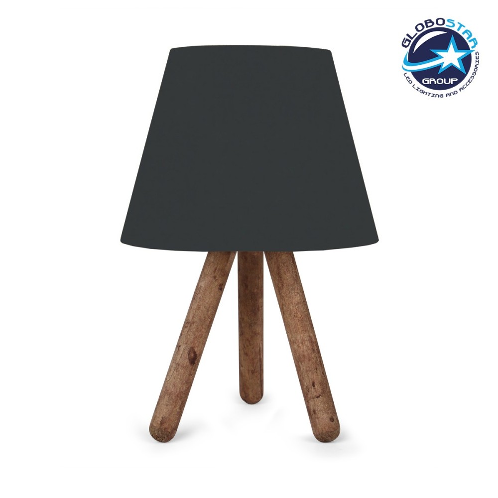 GLOBOSTAR® CAP 204-0068 Μοντέρνο Επιτραπέζιο Φωτιστικό Πορτατίφ με Ντουί 1 x E27 AC 220-240V IP20 - Καφέ & Μαύρο - Μ22 x Π22 x Υ33cm